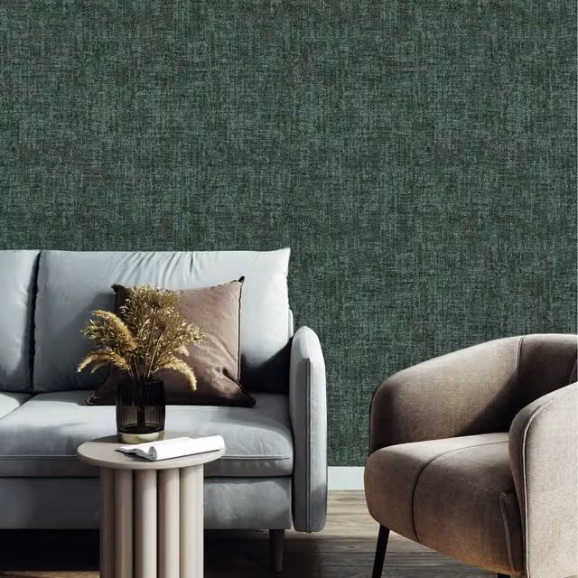 A.S. Création Superfresco Easy Zara Textured Plain Wallpaper in Green
