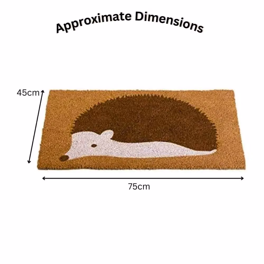 Marco Paul Non Slip Coir Door Mat Spike Hedgehog Brown W: 45 cm, D: 75 cm – 2