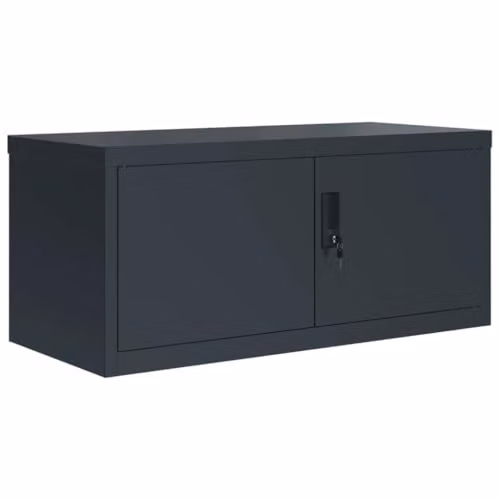 vidaXL Anthracite Metal File Cabinet with Lock and Adjustable Shelves, W/D/H: 90 x 40 x 110 cm – 3