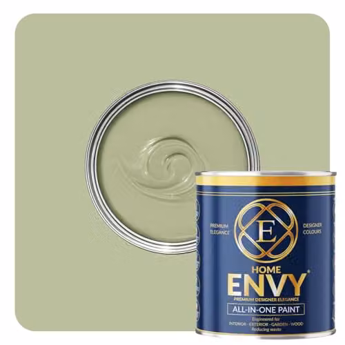 HOMES ENVY All-in-One Multi Surface Paint, Matt, Sage Green, 1L – 1