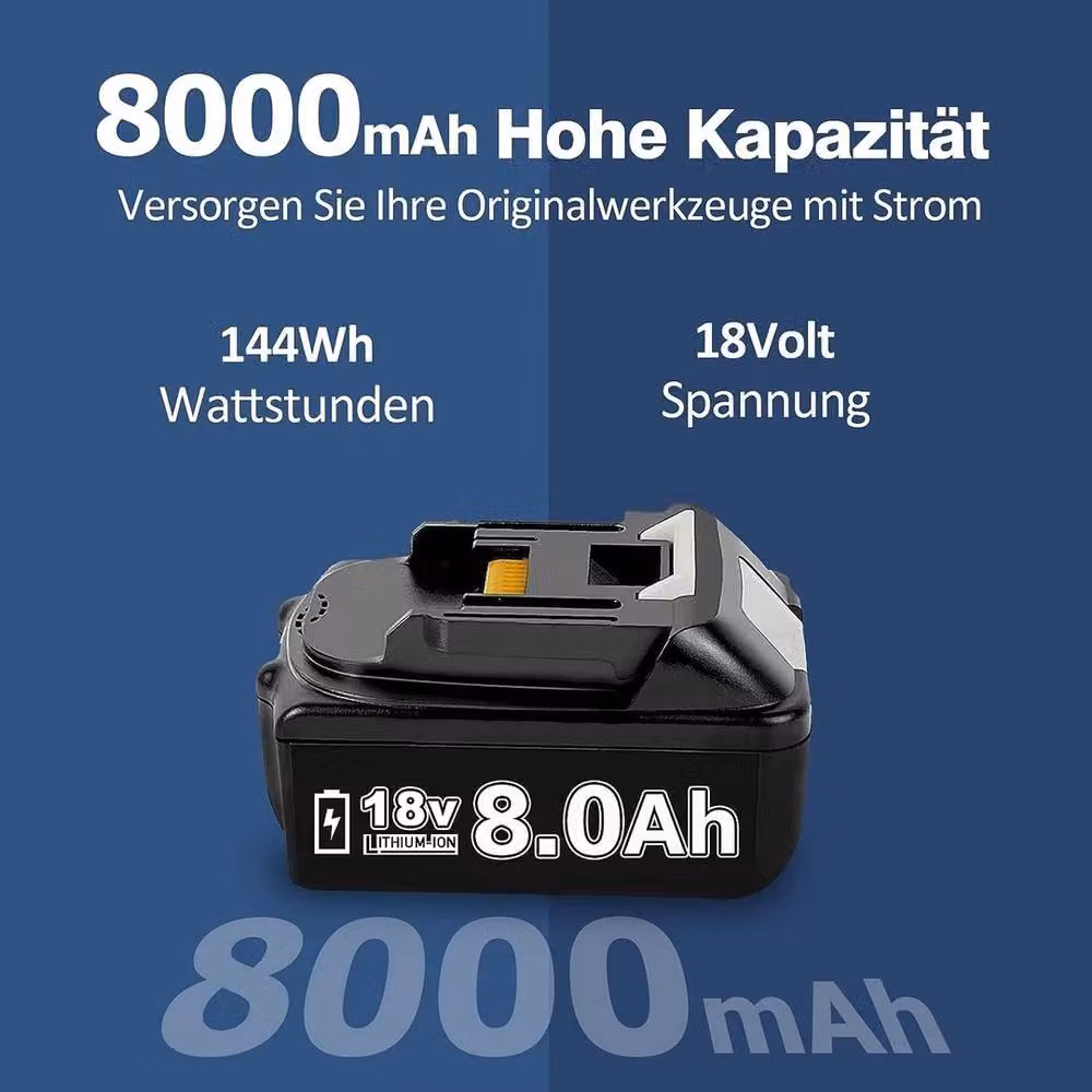 NESTLUNE 2-Piece 18V 8000mAh Li-ion Battery Pack with LED Power Indicator, Black – 3