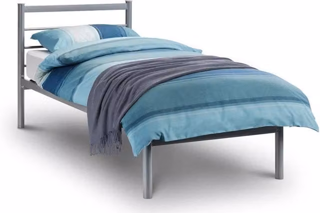 Ashfield Premium Metal Bed Frame in Light Grey, W/D/H: 120 x 200 cm