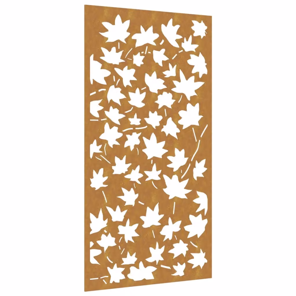 Berkfield Home Garden Brown Corten Steel Maple Leaf Wall Decoration, W: 105 cm, H: 55 cm – 2