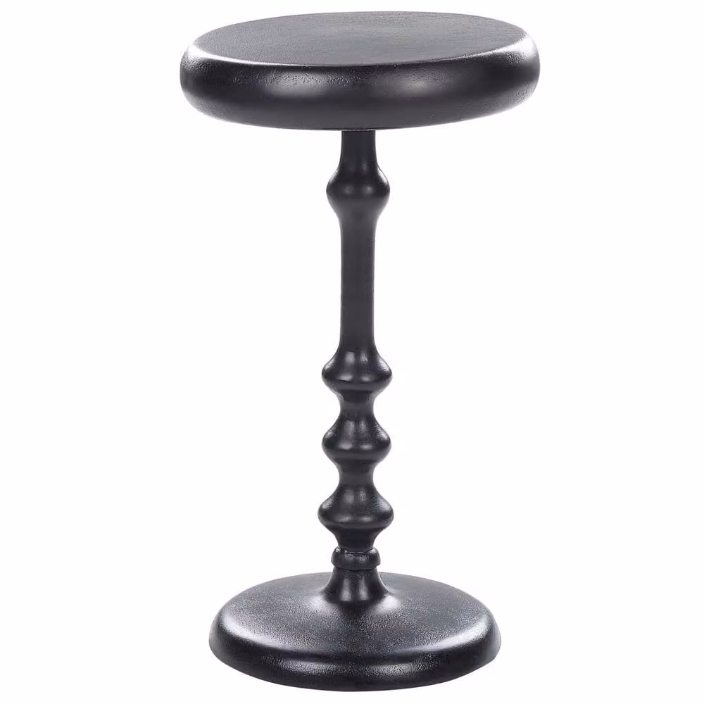 Wyld and Coco Black Round Aluminium Side Table, Diameter: 30 cm, Height: 55 cm – 2