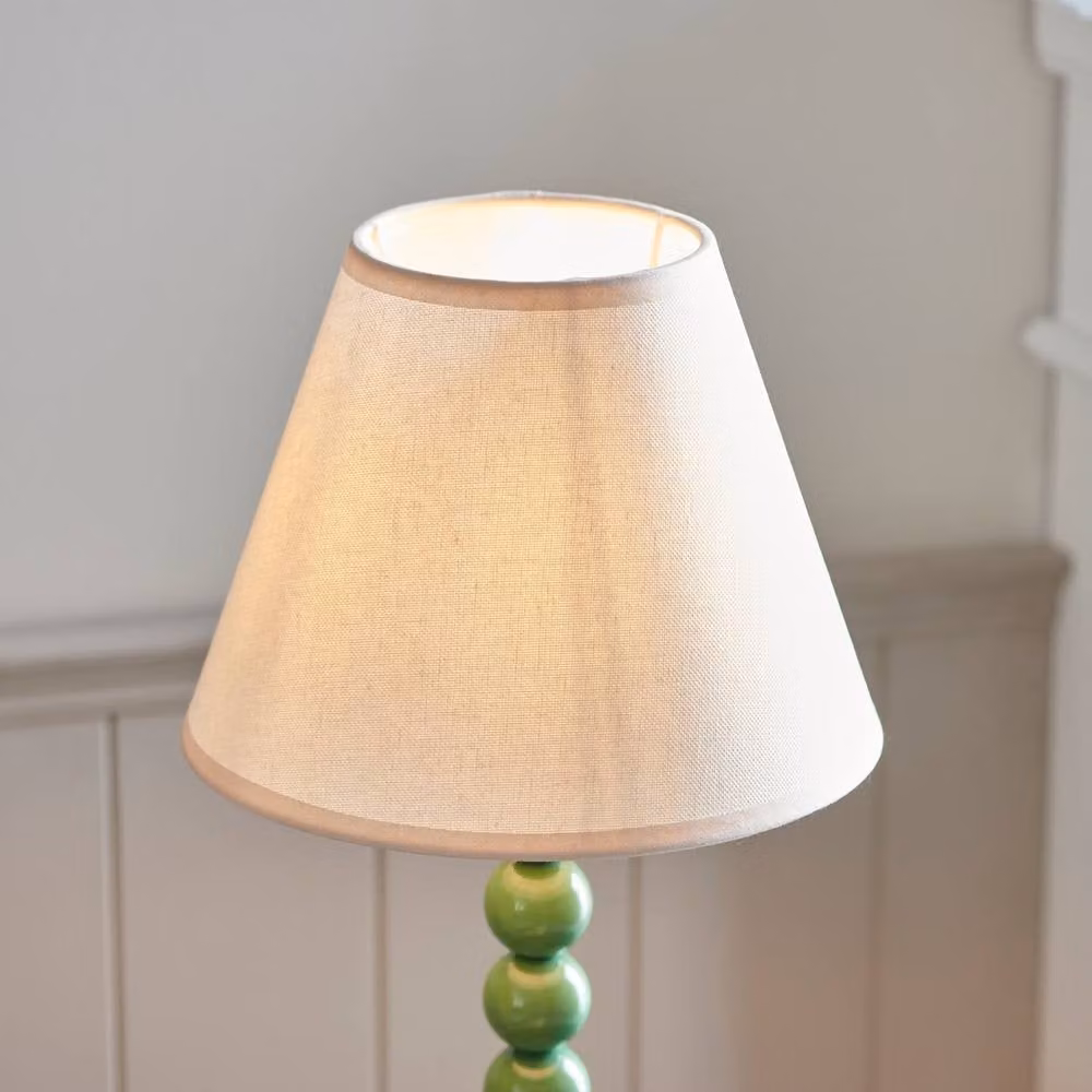Netlighting Higgledy Gloss Green Table Lamp with Fabric Ivy Shade, Diameter: 25 cm, E14 – 3