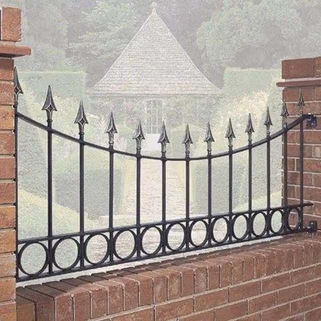 Burbage Iron Craft Balmoral Spear Top Steel Railing Panel, Black, W: 183 cm, H: 73.5 cm