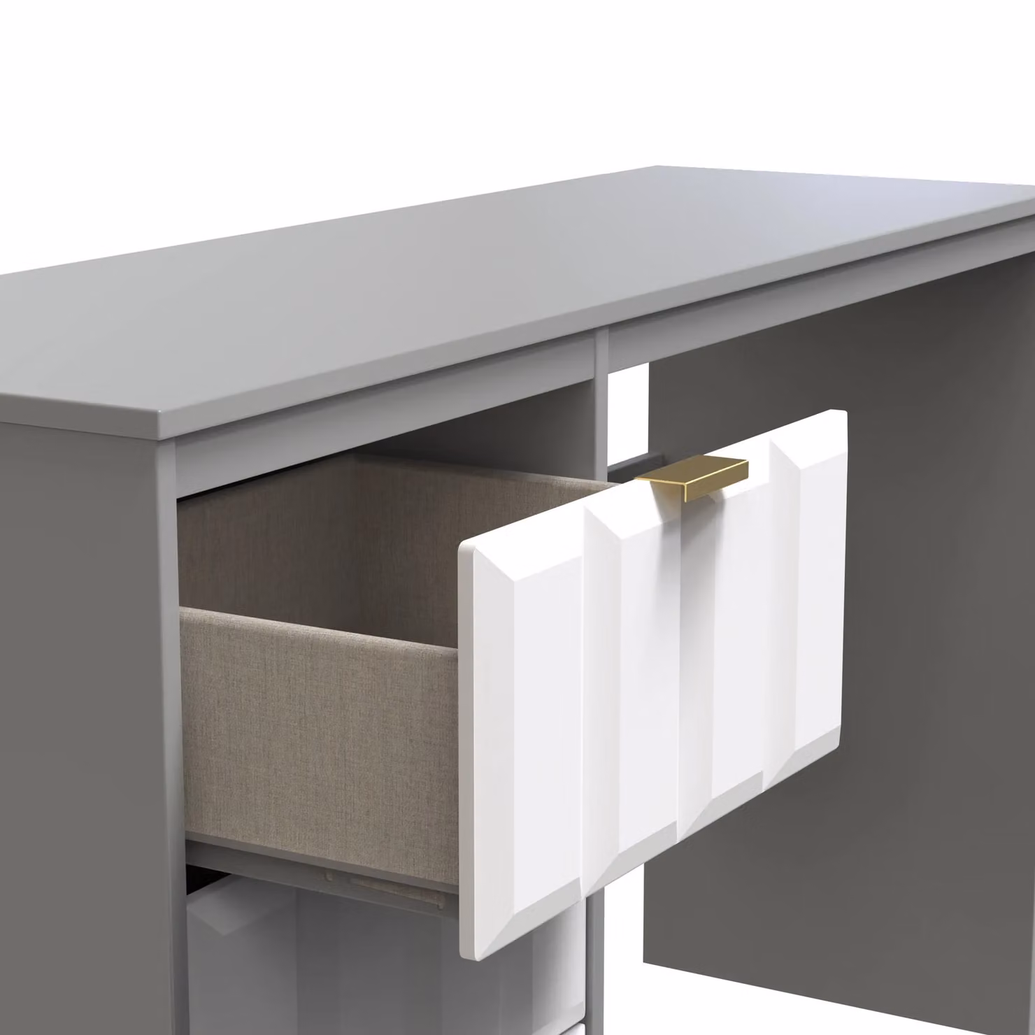 Ready Assembled 2 U Seattle 3 Drawer Desk in Mid Grey – 3