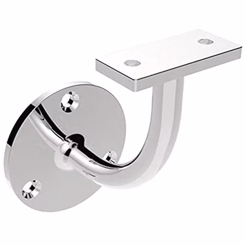Loops Wall Mounted Handrail Bannister Bracket in Polished Stainless Steel, 62mm Projection