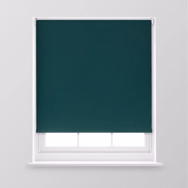 A.Unique Home Premium Trimmable Thermal Blackout Roller Window Blind, Dark Green, W: 120 cm, H: 170 cm