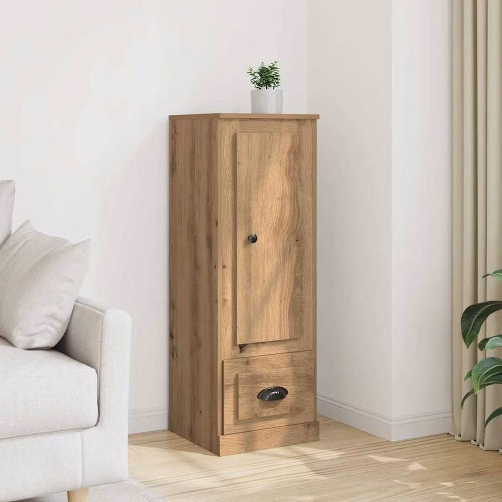 Berkfield Home Artisan Oak Highboard in Brown, W/D/H: 36 x 35.5 x 103.5 cm – 2