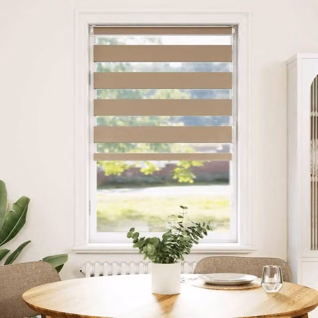Berkfield Home Zebra Blind in Sand Brown, W: 70 cm, H: 100 cm