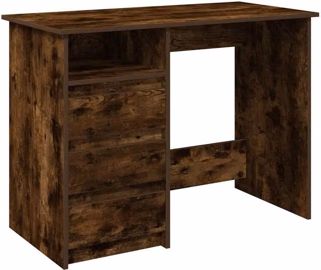 Berkfield Home Modern Writing Desk in Smoked Oak Brown, W/D/H: 102 x 50 x 75 cm – 1