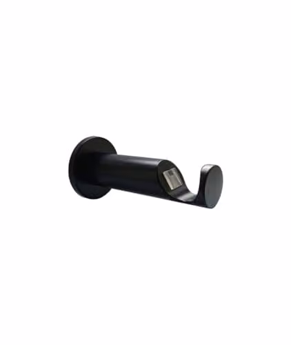 New Edge Blinds Quick Lock Metal Curtain Pole Support Bracket Pair in Black (35mm) – 2
