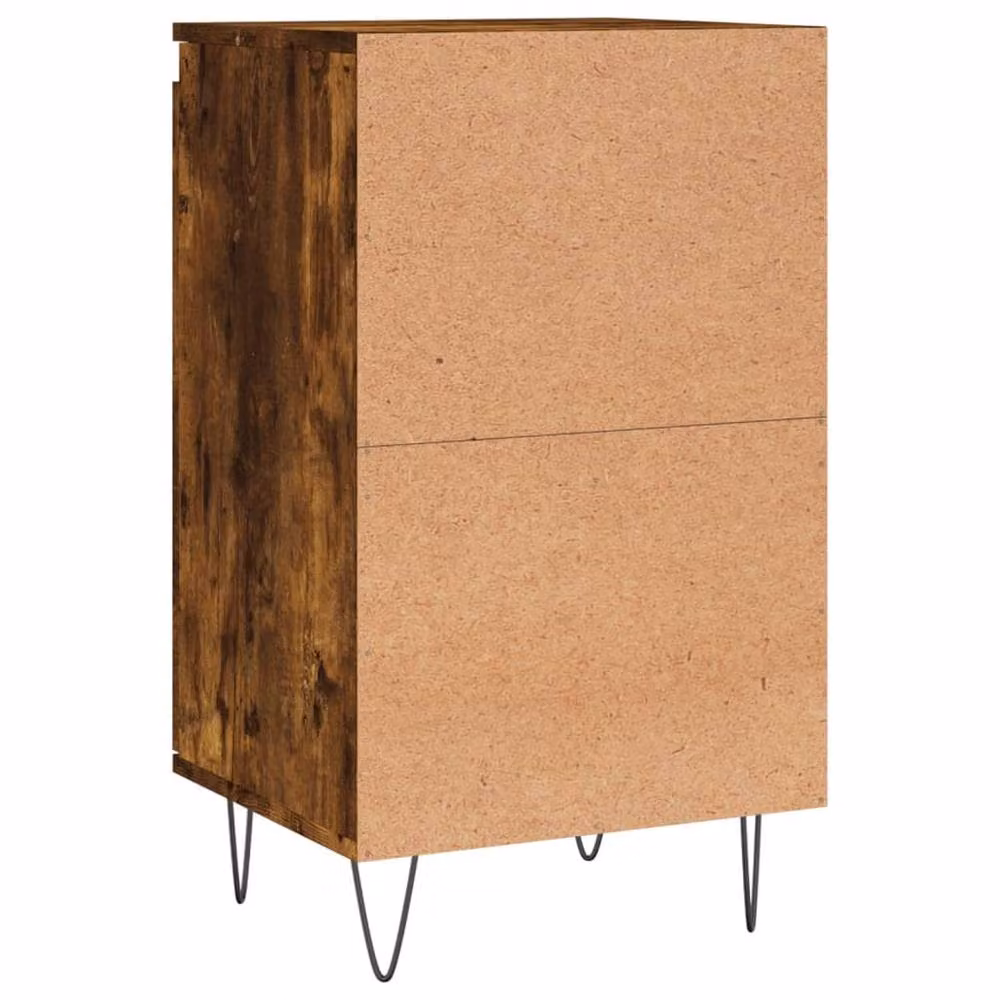 Berkfield Home Industrial Sideboard in Smoked Oak and Brown, W/D/H: 40 x 35 x 70 cm – 6