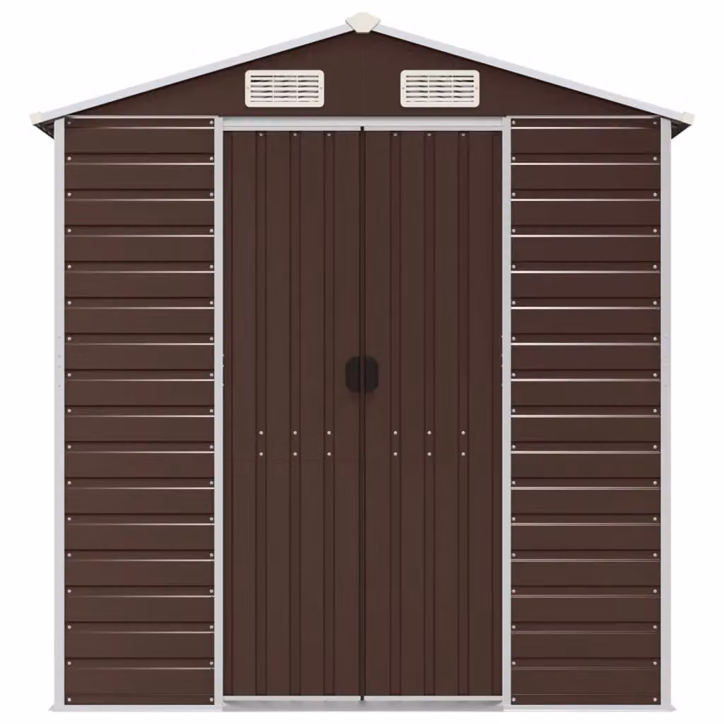 Berkfield Home Brown Galvanised Steel Garden Shed with Side Vent W/D/H: 980 x 191 x 198 cm – 3