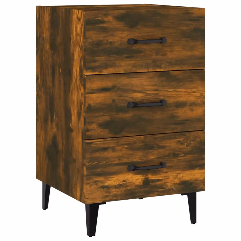 Berkfield Home Bedside Cabinet in Smoked Oak Brown, W/D/H: 40 x 40 x 66 cm – 2