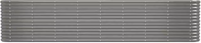 Berkfield Home Garden Grey Powder-coated Steel Raised Bed W/D/H: 332 x 40 x 68 cm – 1