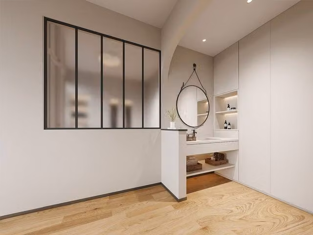 Vente-unique Studio Aluminium and Frosted Glass Roof in Black, W: 150 cm, D: 130 cm – 1