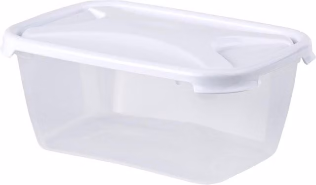 Wham Cuisine Rectangular Food Box with Snap Lid, White and Transparent, 1.2 l