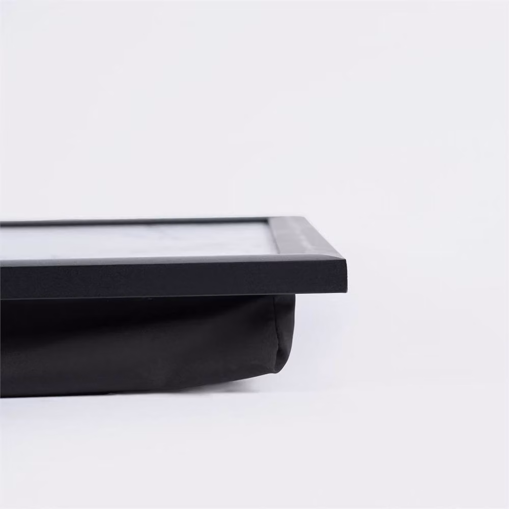 Kelvenix Wooden Cushioned Laptop Lap Tray in White Marble, W/D/H: 44.0 x 34.0 x 4.0 cm – 2