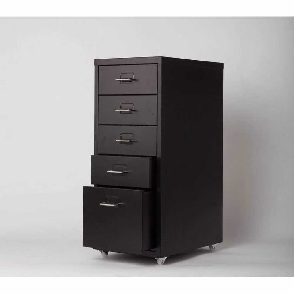 FORGEVIO Metal Office Filing Cabinet and Drawer Unit in Matt Black – 2