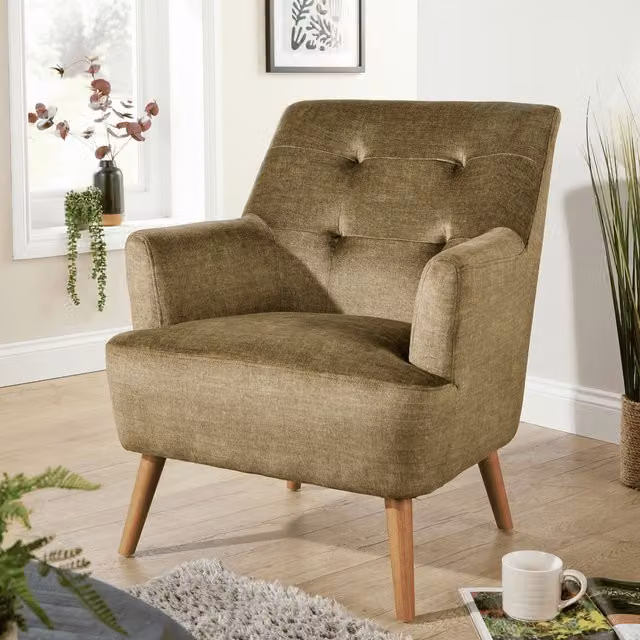 Home Source Arta Modern Upholstered Accent Chair in Green