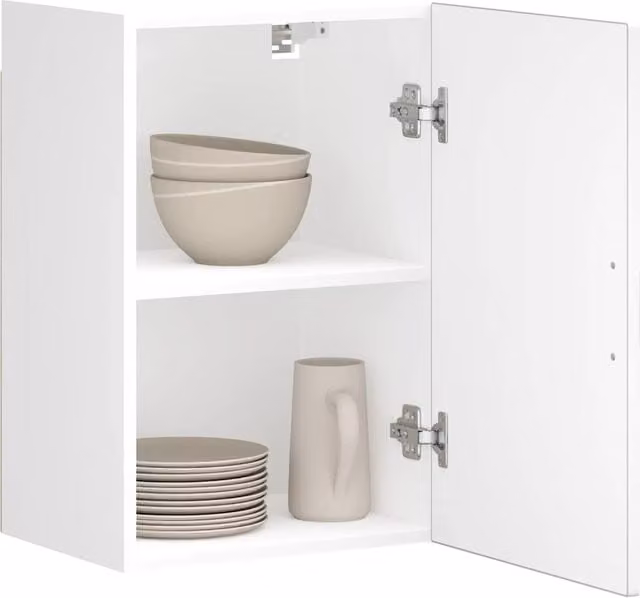Berkfield Home Porto White Wall Mounted Kitchen Cabinet with Hinged Doors and Internal Shelves