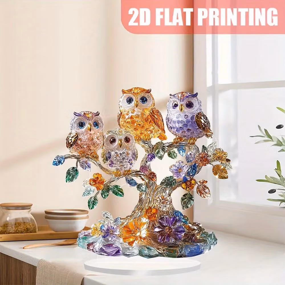 Leaper Multicolour 2D Acrylic Leaper Owl Home Decor Ornament, W/D/H: 20 x 20 x 20 cm – 1