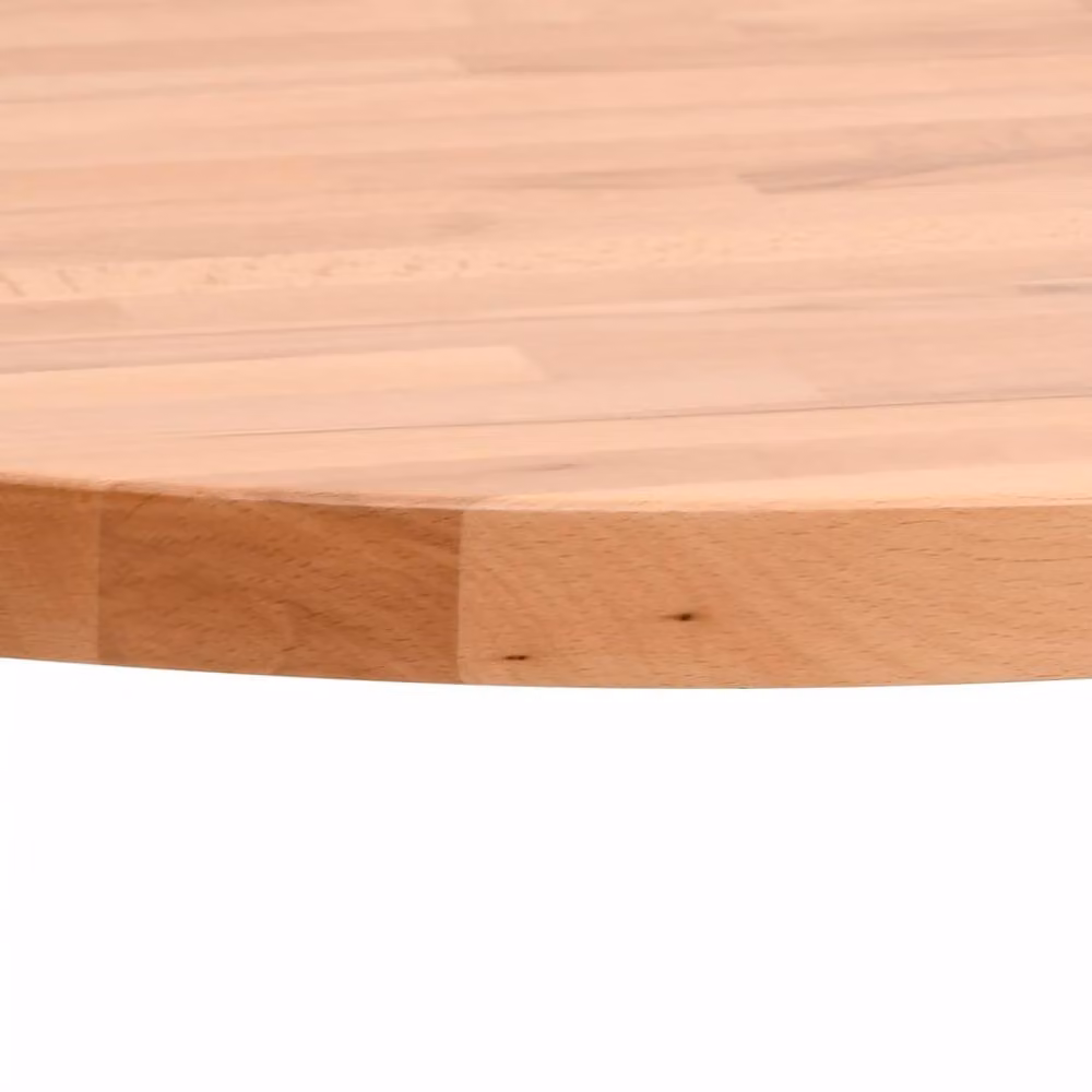 Berkfield Home Round Solid Beech Wood Table Top in Brown, Diameter: 50 cm, Height: 2.5 cm – 3