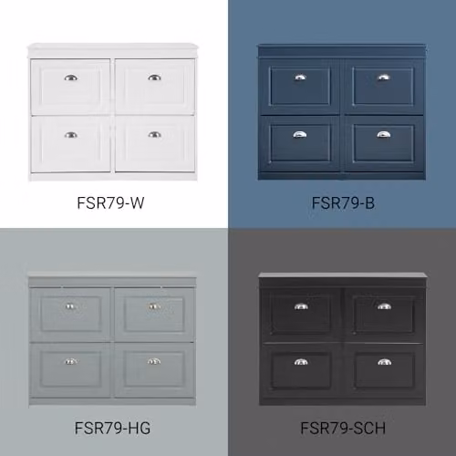 SoBuy Modern Black Shoe Storage Cabinet with Tilting Compartments, W/D/H: 105 x 24 x 82 cm – 6