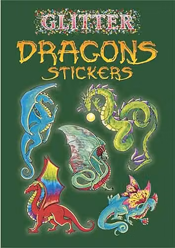 Dover Glitter Dragons Multicolour Mosaic Gluing Sticker Activity Book for Children