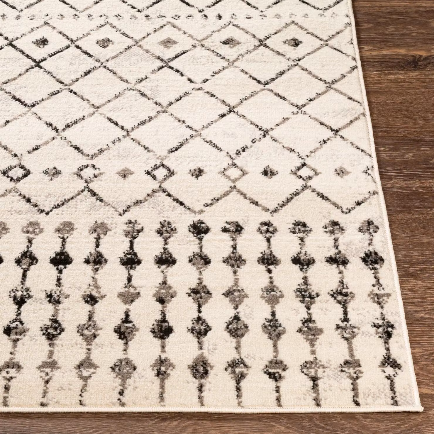 Livabliss Pisa Geometric Machine Woven Rug in Black, White and Grey, W: 130 cm, L: 190 cm – 4