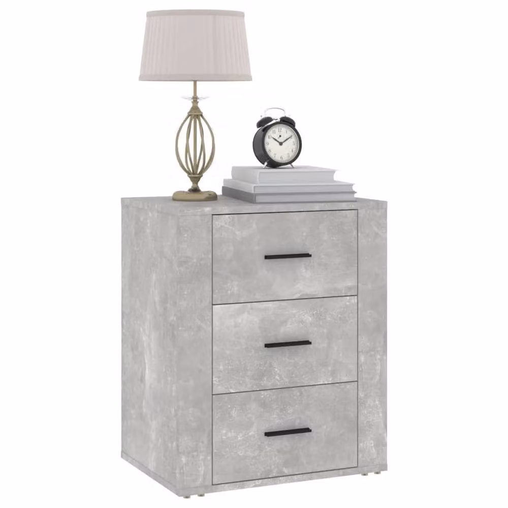 Berkfield Home Classic Bedside Cabinet in Concrete Grey, W/D/H: 50 x 36 x 60 cm – 2