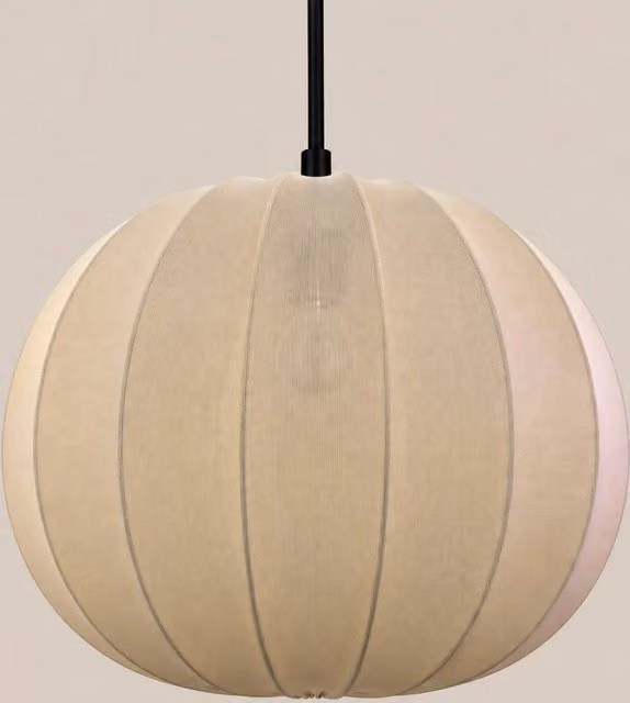 CGC Lighting Jolie Modern Round Fabric Sphere Lampshade, Ivory, Diameter: 50 cm