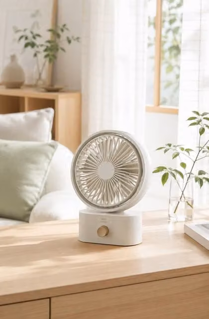 BRUNO Rechargeable Swing Table Fan with Oscillation in Grey – 1