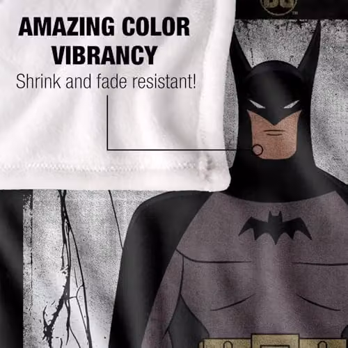 Warner Bros. Batman Caped Crusader Animated Series Super Soft Fleece Throw Blanket, Multicolour, W: 127 cm, D: 152.4 cm – 3