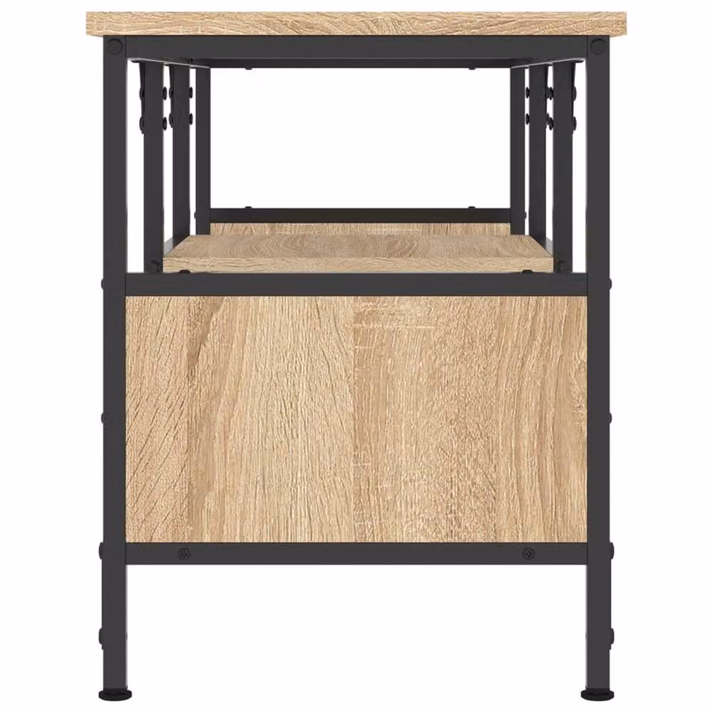 Berkfield Home Industrial TV Cabinet in Sonoma Oak and Metal, W/D/H: 100 x 35 x 45 cm – 4