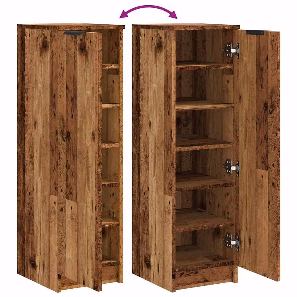 Berkfield Home Rustic Shoe Cabinet in Brown, W/D/H: 29.5 x 35 x 100.5 cm – 3