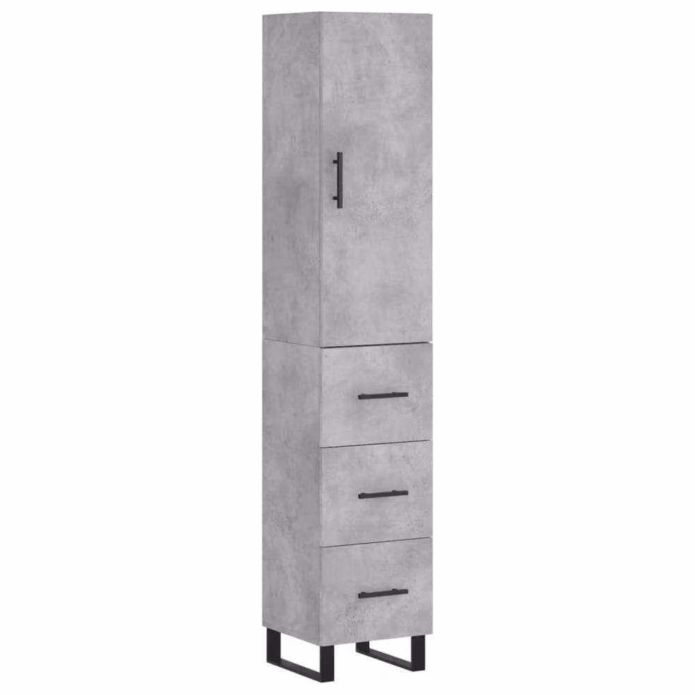 Berkfield Home Industrial Highboard in Grey with Hinged Doors and Shaver Socket, W/D/H: 34.5 x 34 x 180 cm – 3