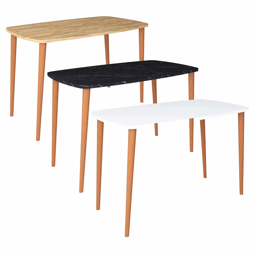 EONLION Black Scandi Writing Desk with Solid Wood and MDF Construction, W: 105 cm, D: 60 cm, H: 70 cm – 2