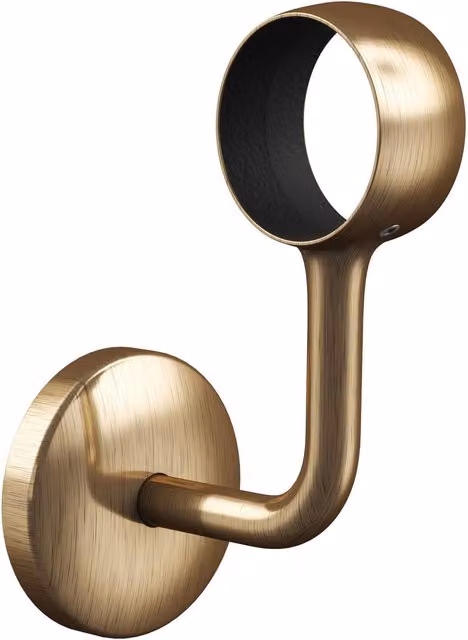 Rothley Antique Brass Wall Mounted Stair Handrail Bracket in Gold and Brass