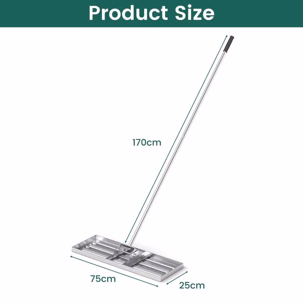 VOGREX Heavy Duty Lawn Leveling Rake in Silver, W: 75 cm, D: 25 cm – 2