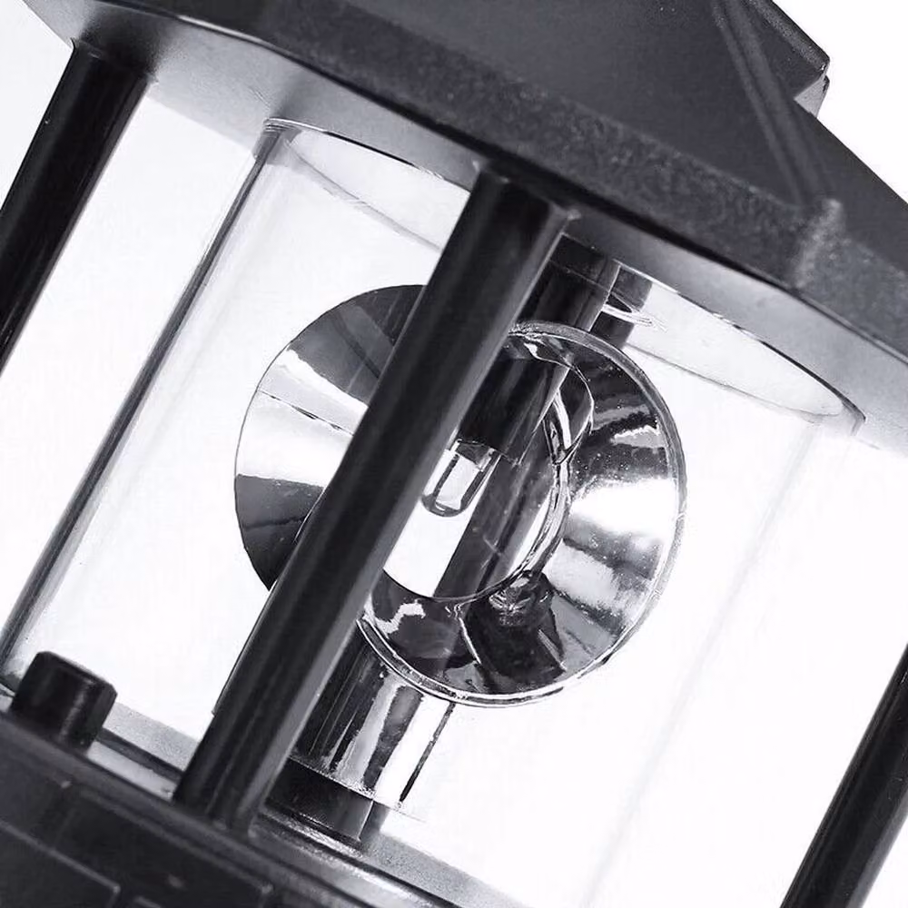 FLAVORA LED Solar Powered Lighthouse Lantern in Black with 360 Degree Rotating Lamp – 5