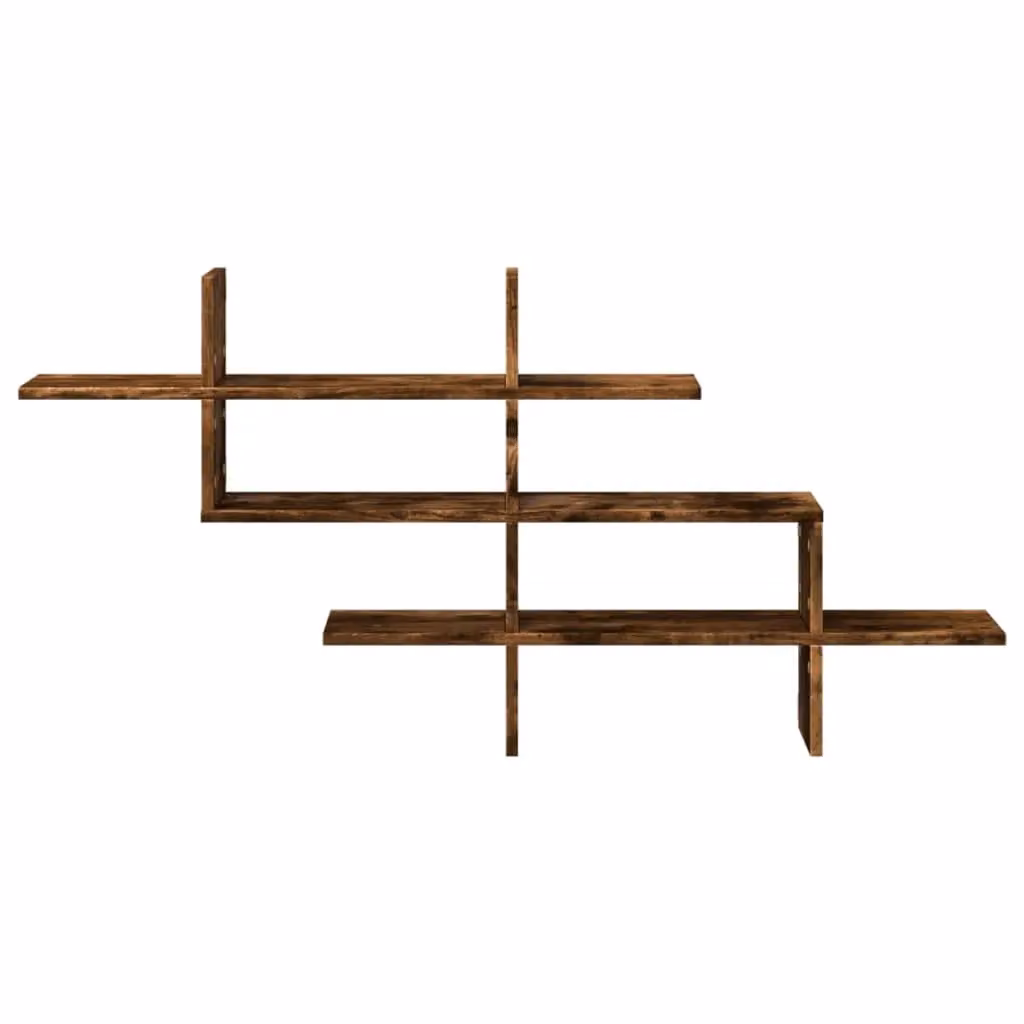 Berkfield Home Smoked Oak Wall Shelf, Brown Engineered Wood, W: 124.5 cm, D: 18 cm, H: 60.5 cm – 3