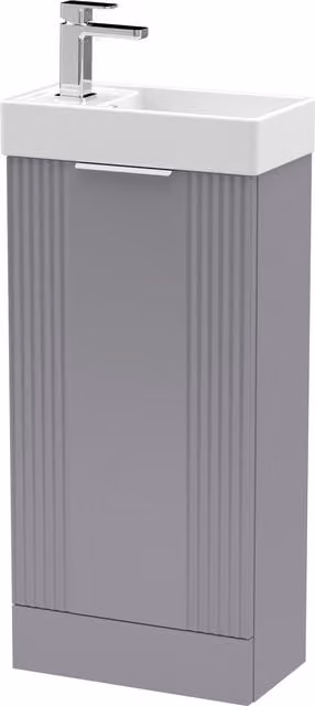 Balterley Retro Freestanding Bathroom Vanity Basin Unit in Matt Grey, W: 40 cm