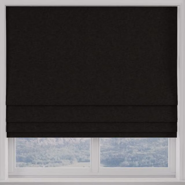 Terrys Kansai Plain Made to Measure Blackout Roman Blind in Black