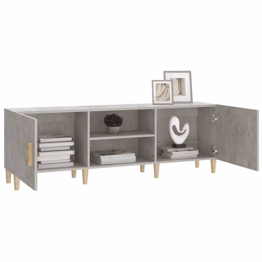 Berkfield Home TV Cabinet in Concrete Grey, Engineered Wood, W/D/H: 150 x 30 x 50 cm – 3