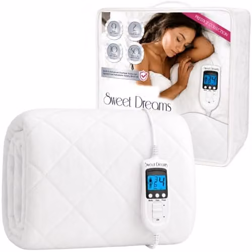 Sweet Dreams Plush Fleece Heated Mattress Cover, White, W/D/H: 200 x 107 x 40 cm – 1