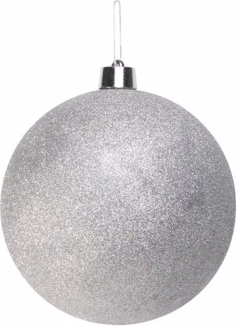 KDMD Silver Glitter Shatterproof Round Christmas Bauble, Diameter: 30 cm