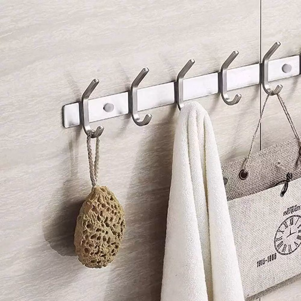 SPETLEK Heavy Duty 6 Hook Stainless Steel Wall Mounted Coat Hooks in Silver – 2